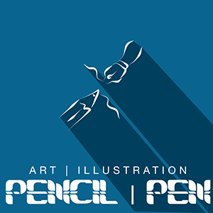 Pencil and Pen Art Logo